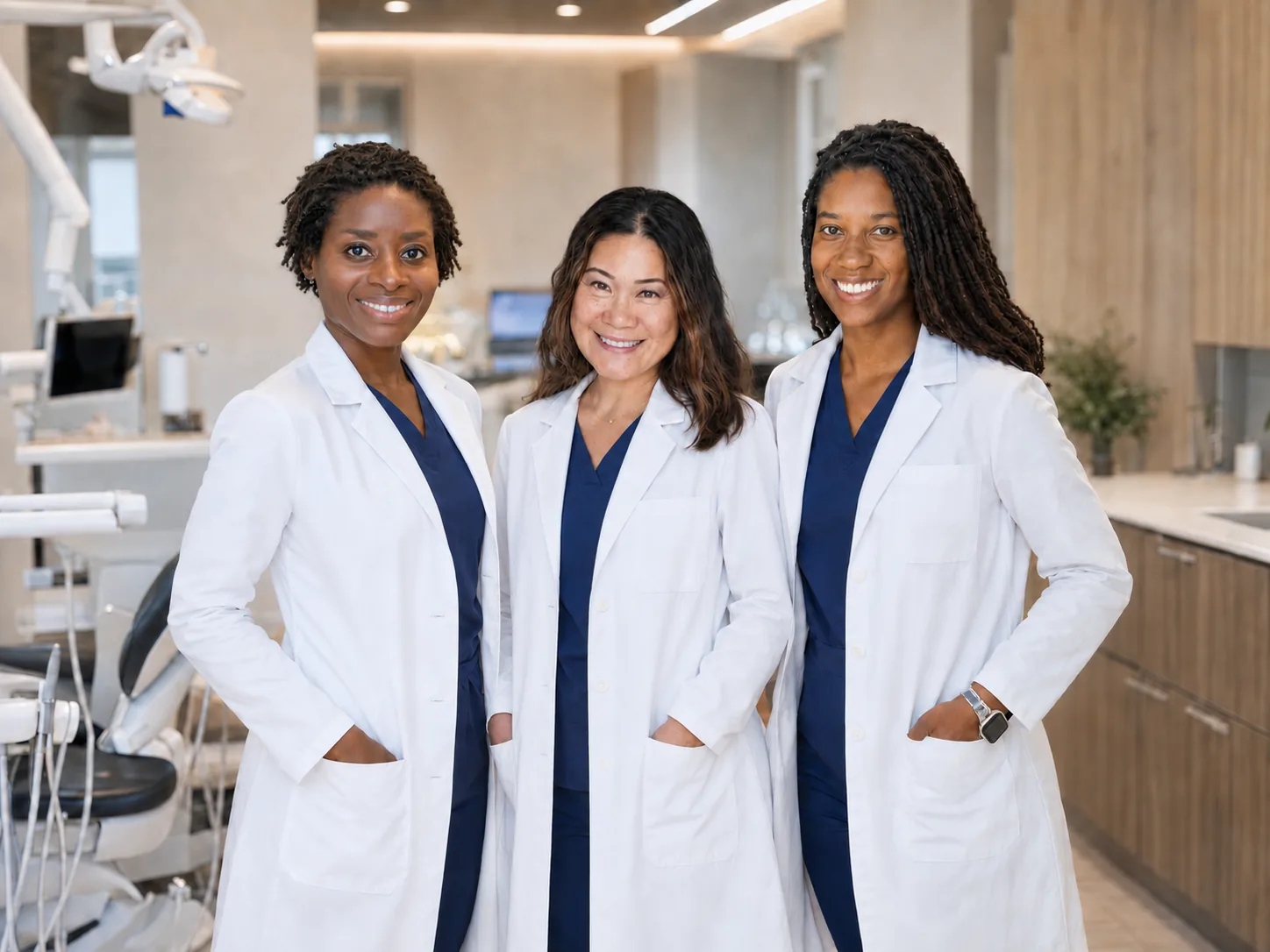 Dr. Judy Brown, Dr. Linh Tsai and Dr. Najwa Howard, the three pediatric dentists of CarlsbaDDS Pediatric Smiles